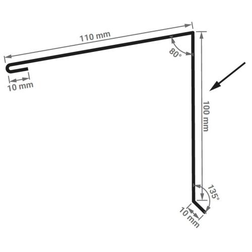 Preview: Querschnitt Pultwinkel in den Abmessungen 110 x 100 mm